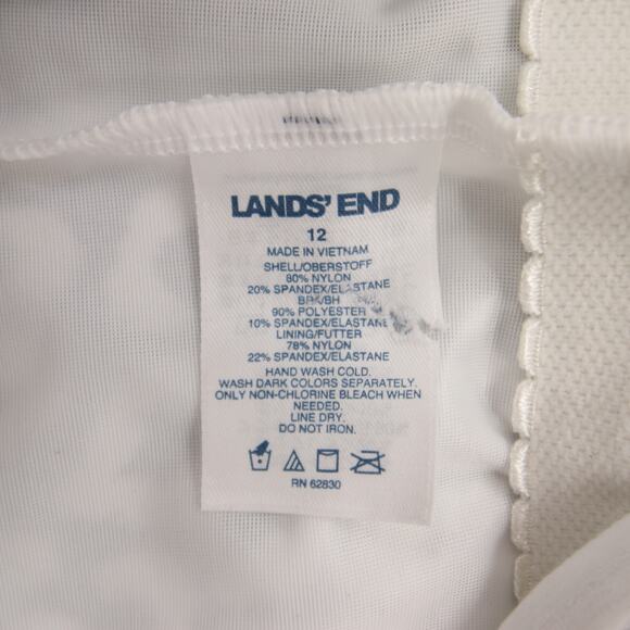 Lands End Tankini Top Black White Leopard Print Sweetheart Neck Size 12 - Picture 8 of 9